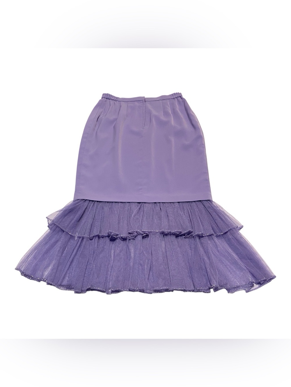 Mariella Ferretti Lavender Layered Ruffle Women's Skirt, 12 - Picture 5 of 10